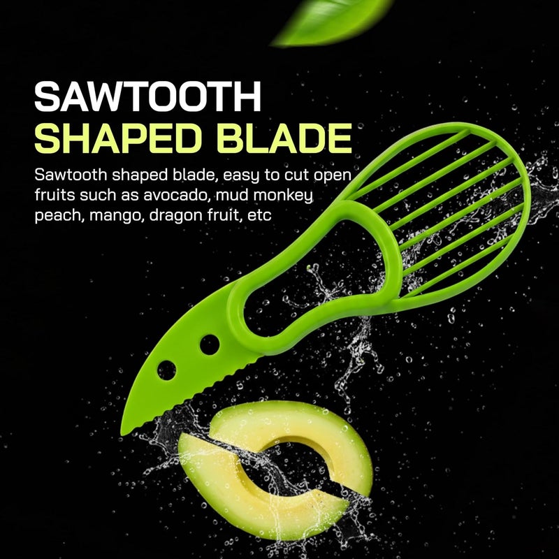 Kitchen Theory 3 in One Avocado Slicer with Food Grade BPA Free Plastic and Stainless-Steel Pitter - Multipurpose Ergonomic Kitchen Gadget for Hassle-Free Preparation - Dishwasher Safe - Pack of 2 - Image 3